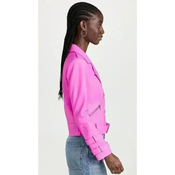 New L’Agence Billie Belted Leather Jacket NWT Retails $1,695 Sz XS - Picture 2 of 5